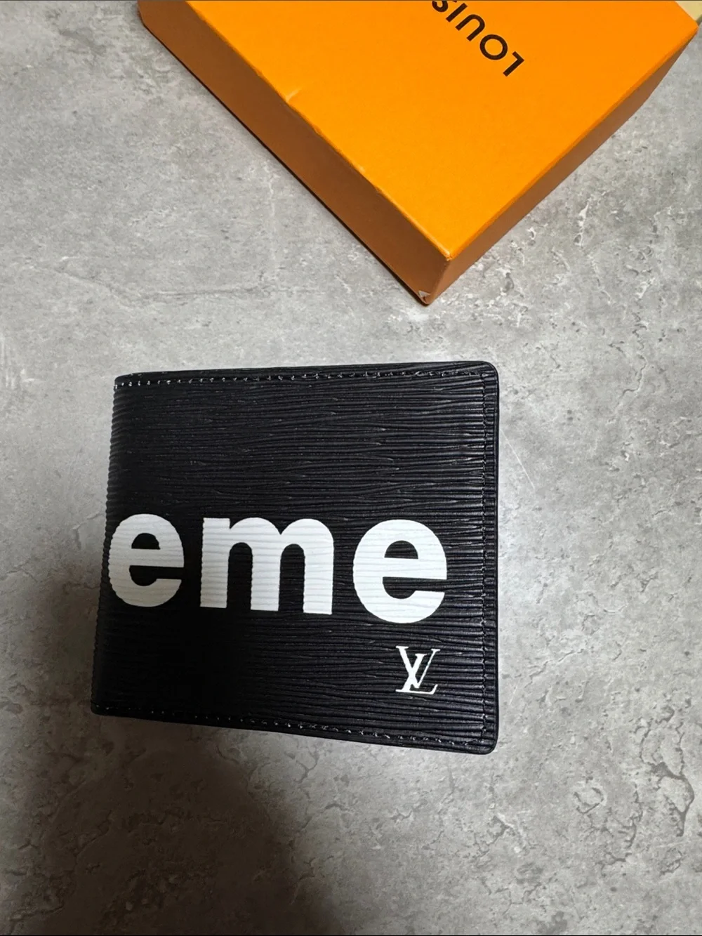 Louis Vuitton Black Supreme Logo Money Clip